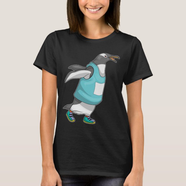 Pinguin Runner beim Sport T-Shirt (Vorderseite)