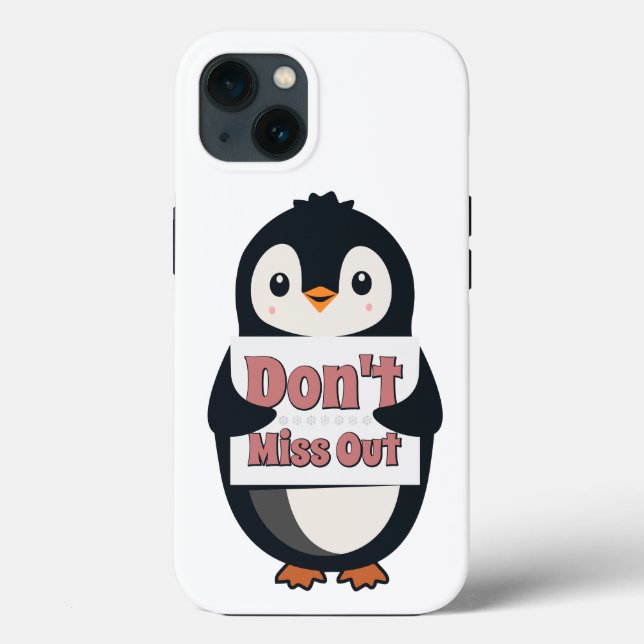 Pinguin-Schild: Nicht verpassen Case-Mate iPhone Hülle (Rückseite)