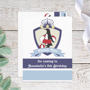 Pinguin-Schwimmclub Kinder Sommer Geburtstag Danke Postkarte
