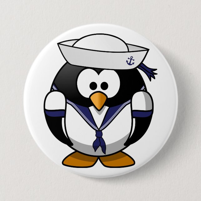 Pinguin-Seemann-Knopf Button (Vorderseite)