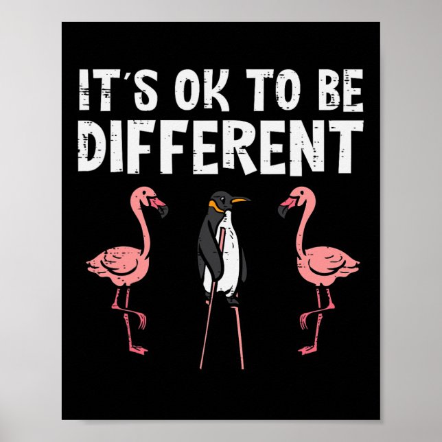 Pinguin sein Okay, um verschiedene Flamingo Männer Poster (Vorne)