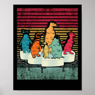 Pinguin Shirt Vintag Retro Style Pinguin Poster