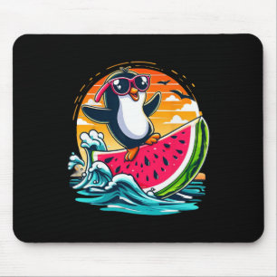 Pinguin Singles Wassermelone Surfen Sommer Sonnenu Mousepad