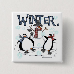 Pinguin Skaten Holiday Tshirts und Geschenke Button
