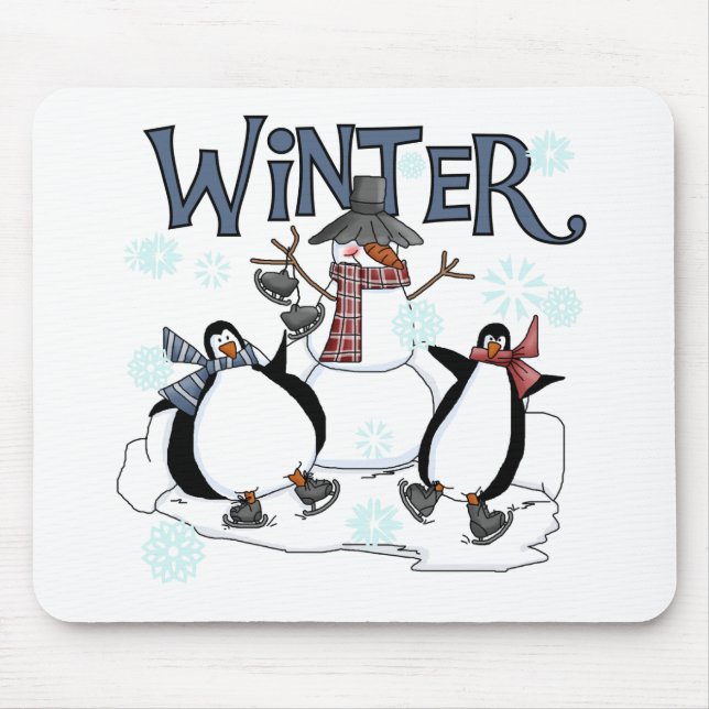 Pinguin Skaten Holiday Tshirts und Geschenke Mousepad (Vorne)