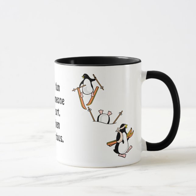 Pinguin-Ski-Abenteuer Tasse (Rechts)
