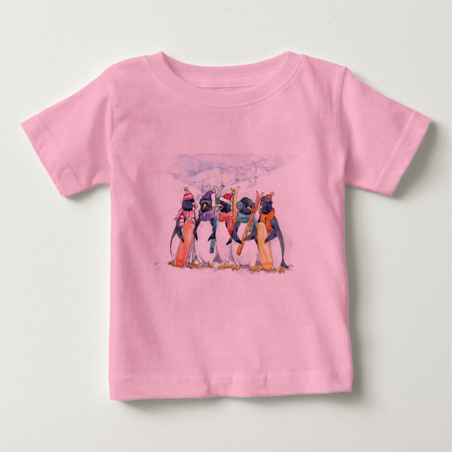 Pinguin Ski Team Baby T-shirt (Vorderseite)
