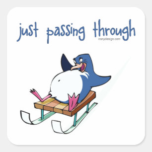 Pinguin Sliding Quadratischer Aufkleber