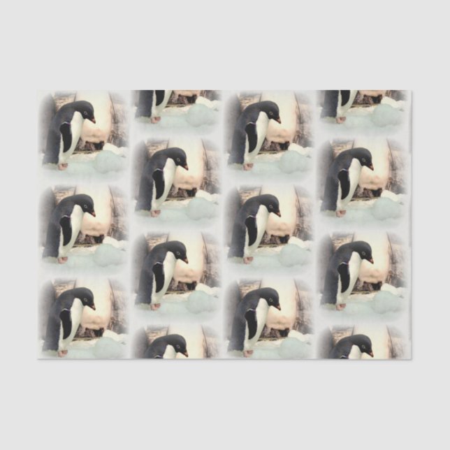 Pinguin Snowball Fight Tissue Seidenpapier (Vorderseite)