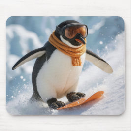 Pinguin Snowboarden bergab Mousepad