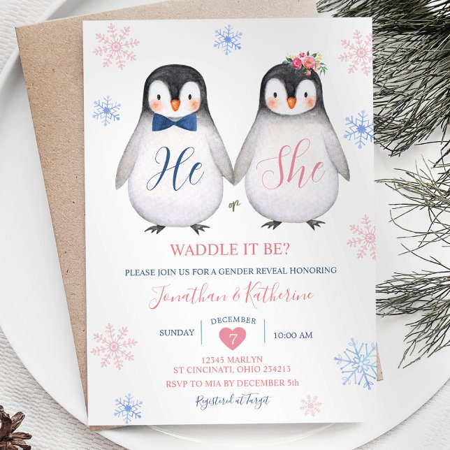 Pinguin Snowflake, wenn er oder sie Geschlecht off Einladung (Von Creator hochgeladen)