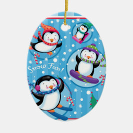 Pinguin-Spaß-Verzierung Keramik Ornament