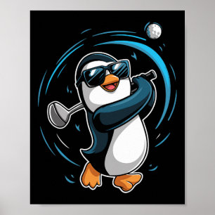 Pinguin spielt Golf Sport Tier Süßer Pinguin Golf Poster