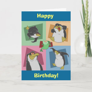 Pinguin Squares Geburtstagkarte Karte