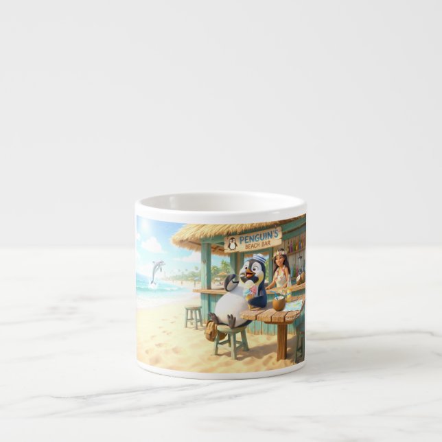 Pinguin-Strandbar Espressotasse (Vorderseite)