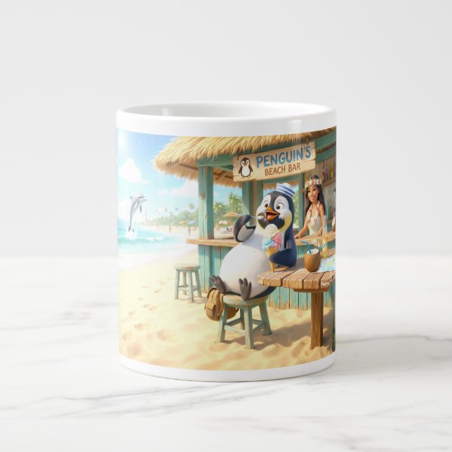 Pinguin Strandbar Jumbo-Tasse (Vorderseite)