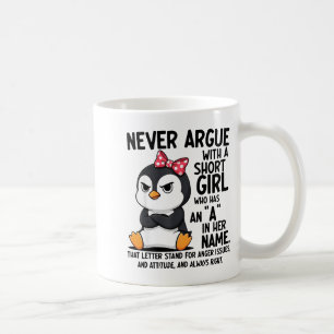 Pinguin streitet nie mit einem kurzen Mädchen name Kaffeetasse