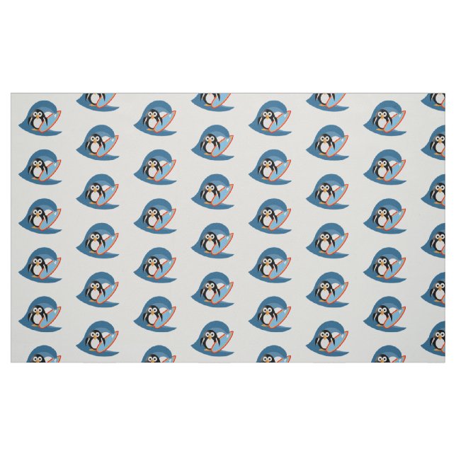 Pinguin-Surfer Stoff (Fat Quarter (45,7 x 55,9 cm))