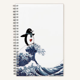    Pinguin  SURFT  Die Große Welle Notizbuch
