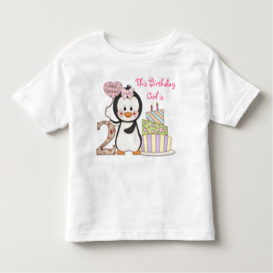 Pinguin Süsse - Mädchen am zweiten Geburtstag Kleinkind T-shirt
