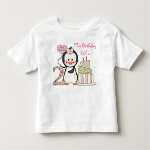 Pinguin Süsse Mädchen-an zweiter Stelle Geburtstag Kleinkind T-shirt
