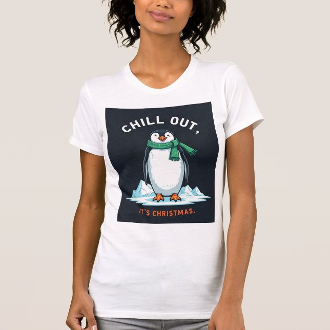 "Pinguin-T - Shirt abkühlen - Spaß (Vorderseite)