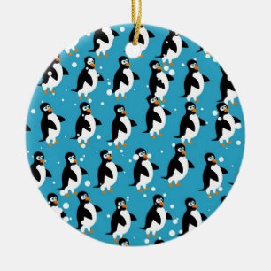 Pinguin-Tapete Keramikornament