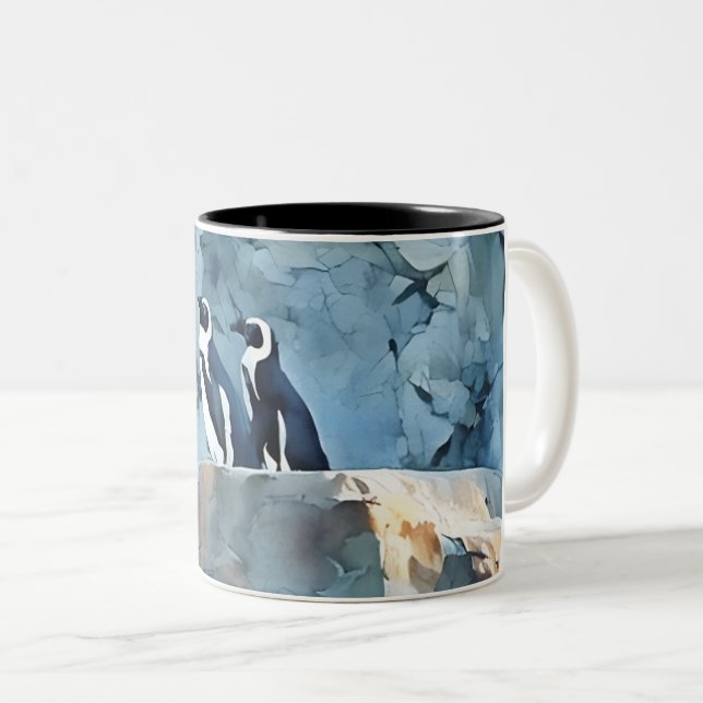 Pinguin-Tasse Zweifarbige Tasse (VorderseiteRechts)