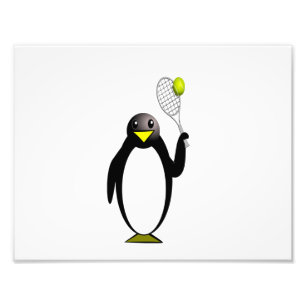 Pinguin-Tennis Fotodruck