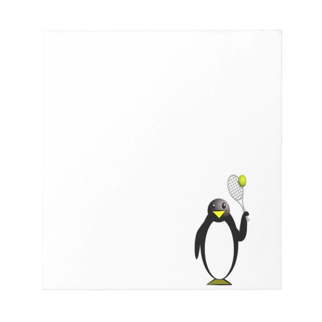 Pinguin Tennis Notizblock (Vorderseite)