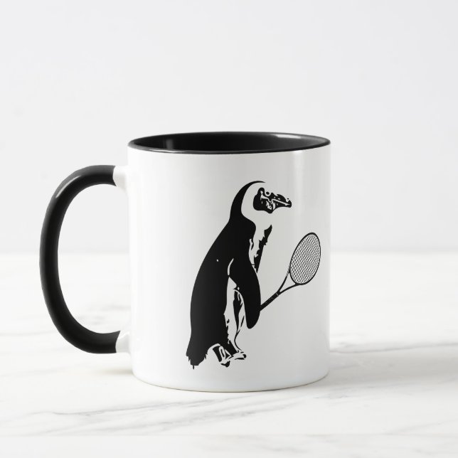 Pinguin Tennis Player Tasse (Links)
