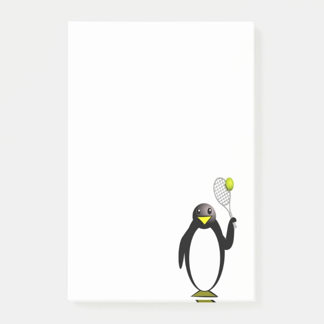 Pinguin-Tennis Post-it Klebezettel (Vorderseite)