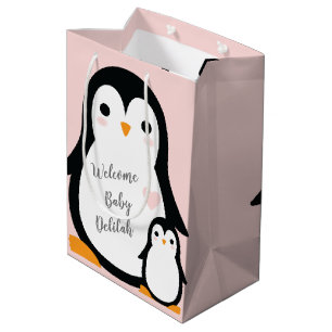 Pinguin Theme Baby Dusche Niedlich Mittlere Geschenktüte