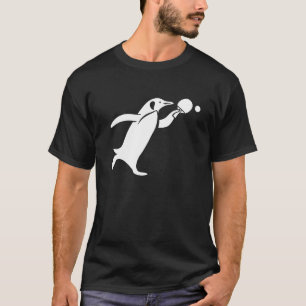 Pinguin Tischtennis Silhouette Minimalistisch T-Shirt
