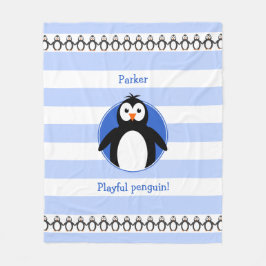 Pinguin tragen den Namen blaue weiße Streifen hinz Fleecedecke