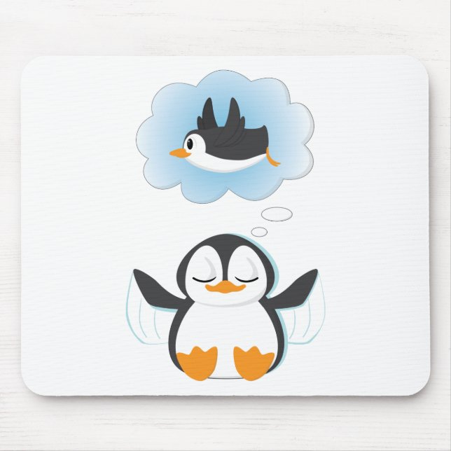 Pinguin-Träume Mousepad (Vorne)