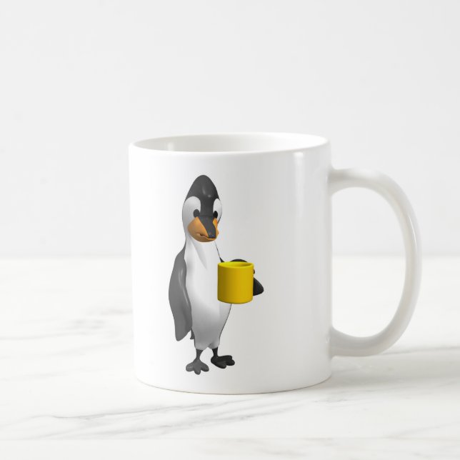 Pinguin trinkt Kaffee Kaffeetasse (Rechts)