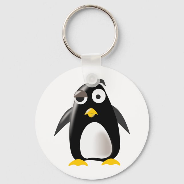 Pinguin-Tux-Linux-Bild Schlüsselanhänger (Vorderseite)