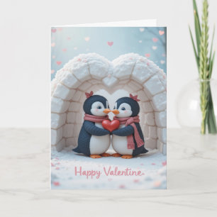 Pinguin-Umarmen Valentinstag Süße Liebe Tiere Karte
