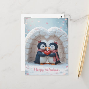 Pinguin-Umarmen Valentinstag Süße Liebe Tiere Postkarte