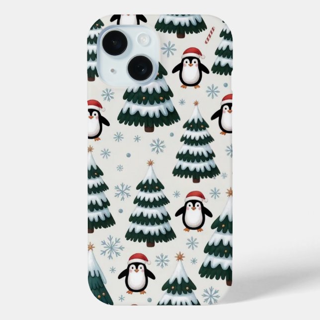 Pinguin und Christmas Tree iPhone / iPad Gehäuse Case-Mate iPhone Hülle (Rückseite)