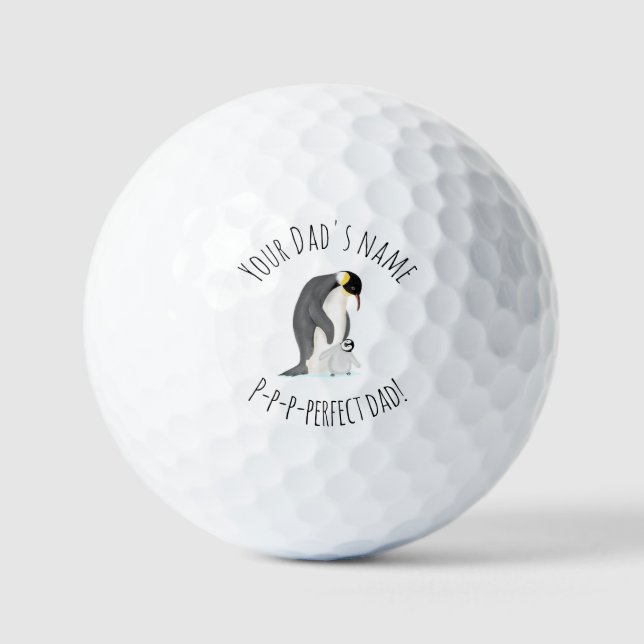 Pinguin und Cick "Perfect Papa Golf Ball" Golfball (Vorderseite)