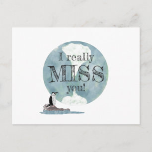 Pinguin und Earth Day Miss You Teacher Postkarte