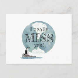 Pinguin und Earth Day Miss You Teacher Postkarte