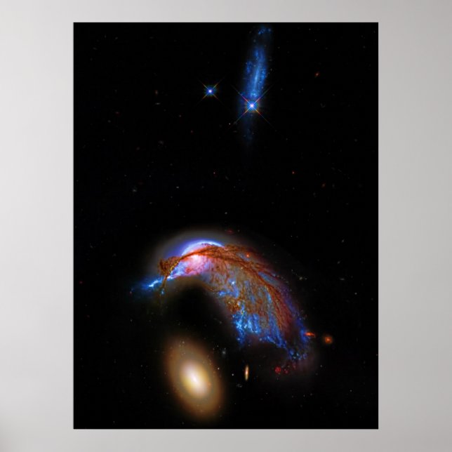 Pinguin und Ei - interagierendes Galaxy Duo, Arp 1 Poster (Vorne)