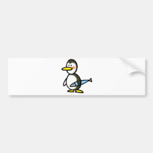 Pinguin und Fische Autoaufkleber