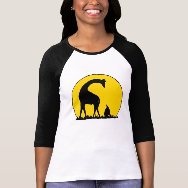 Pinguin und Giraffe T-Shirt (Vorderseite)