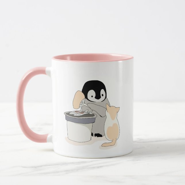 Pinguin und Katze Tasse (Links)