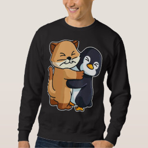 Pinguin und Kitten Niedliche Tiere für weibliche T Sweatshirt