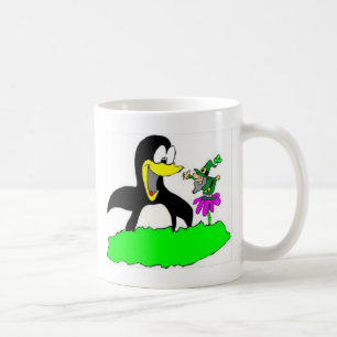 Pinguin und Leprechaun Tasse